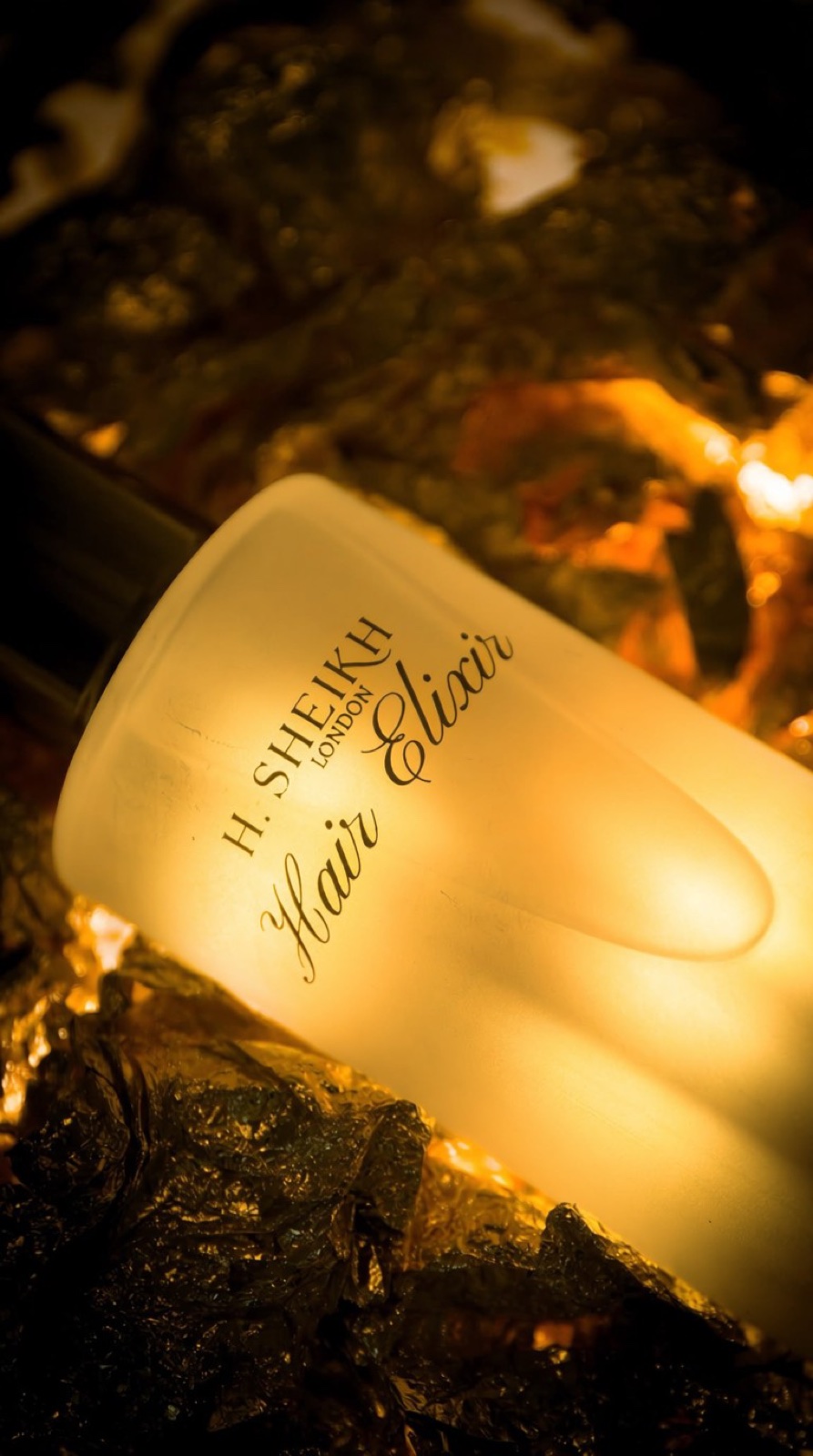 Hair Elixir, dramatic candlelit detail